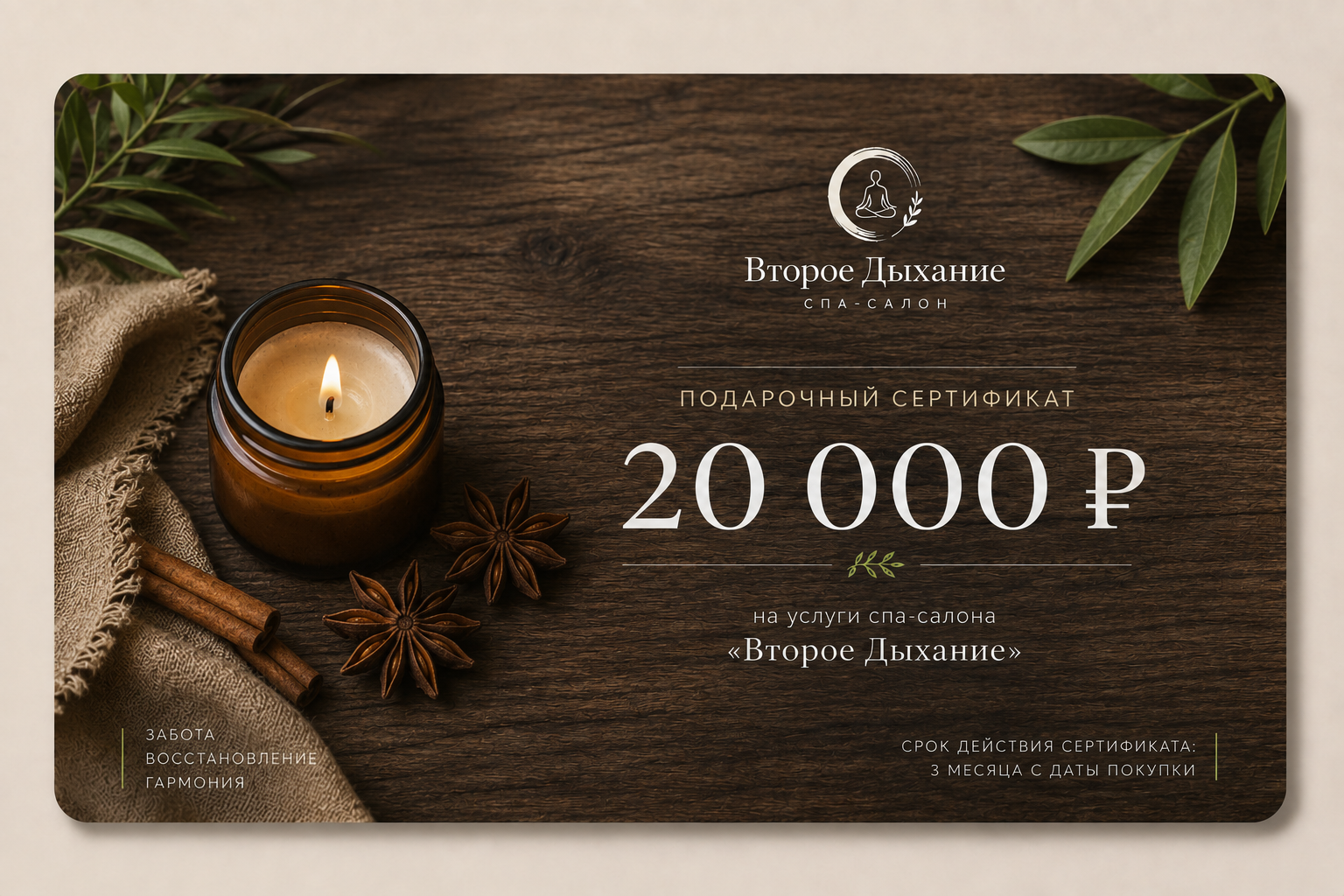 Подарочный сертификат «Второе дыхание»